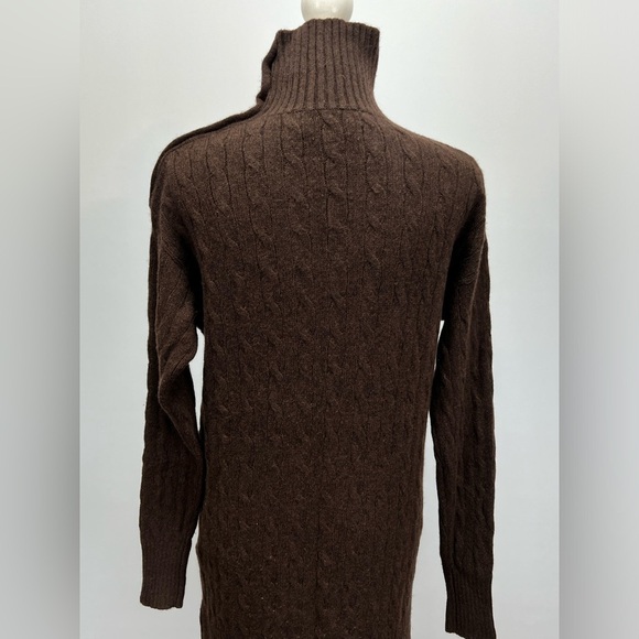 POLO RALPH LAUREN Brown wool/cashmere blend turtleneck long sweater size M - Picture 5 of 15